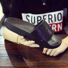 Load image into Gallery viewer, Diamond Bling Beach Slippers