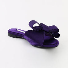 Load image into Gallery viewer, 38/5000 Real silk butterfly-knot slippers women