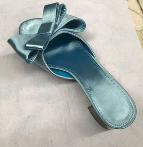 38/5000 Real silk butterfly-knot slippers women